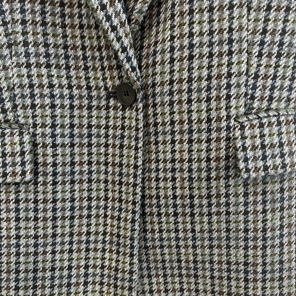 H&M Single-Breasted Houndstooth Blazer - Grey Blue Brown Green - US M - Picture 7 of 11